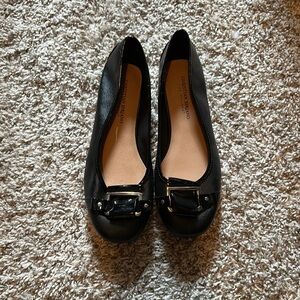 Black Leather Flats by Christian Siriano